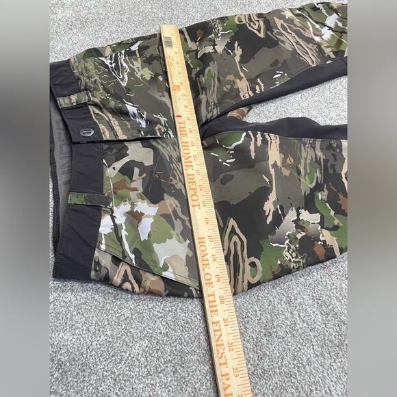 gorpcore Under Armour Storm Forest Camo Hunting Outdoors cargo Pants sz 8 hunter - Picture 12 of 14